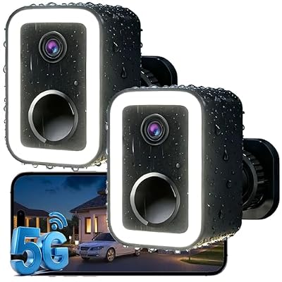 【2 Pack】Security Cameras Wireless Outdoor, Color Night Vision Even in the Dark, Crime Prevention with AI Motion Detection & Spotlight Siren Alarm, 2-Way Audio Battery Powered Camera for Home Security