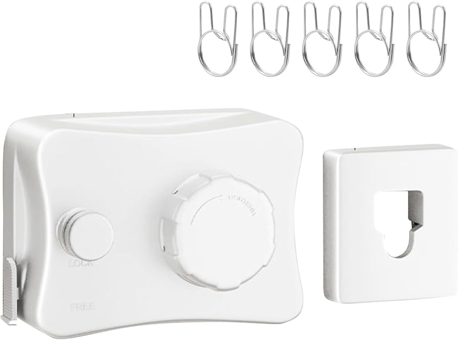 Retractable Clothesline-Heavy Duty Stainless Steel 16.7 Ft Adjustable Space Saving Drying Rope with Aluminum and ABS Wall Mount Case, Perfect for Compact Areas Indoor/Outdoor (White)