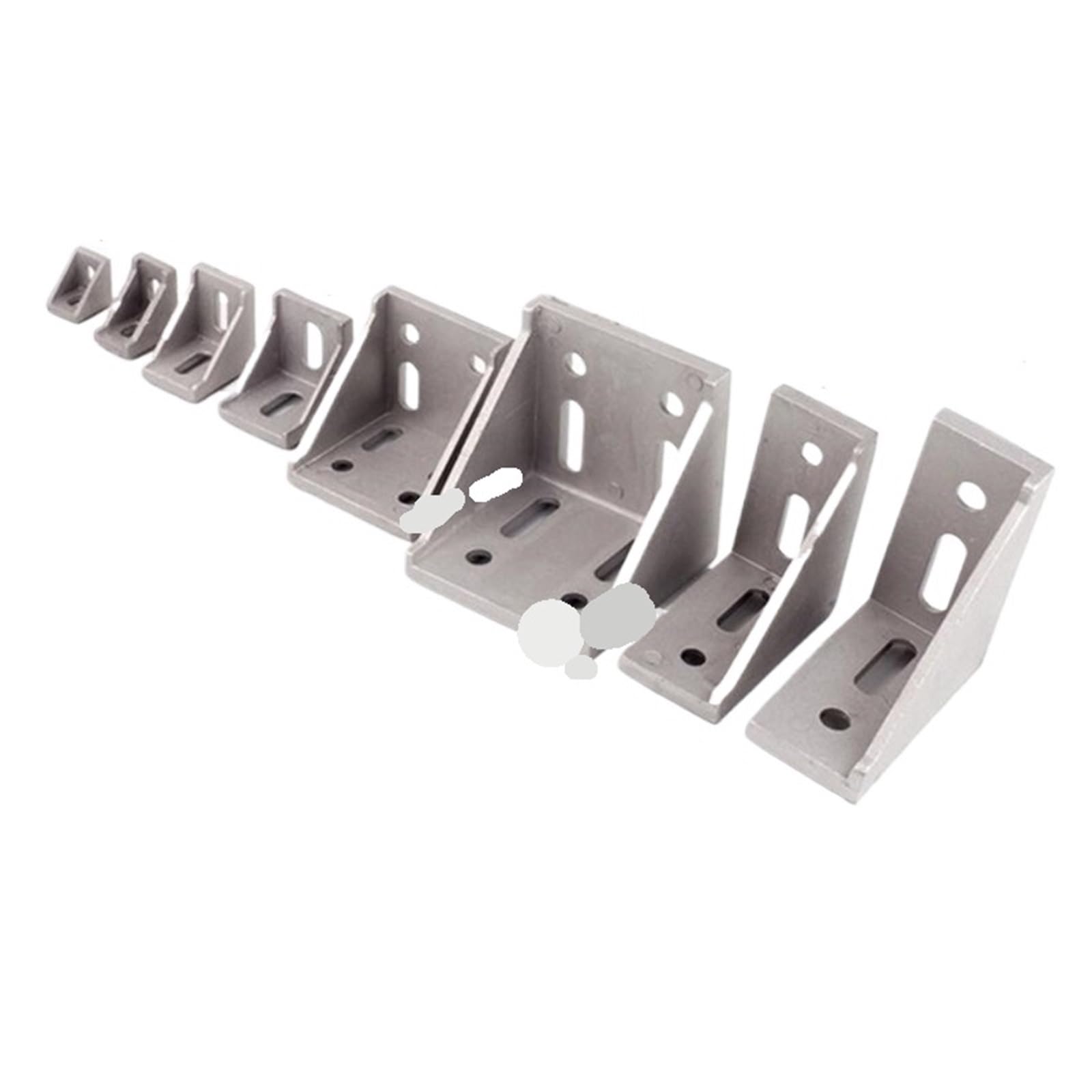 Cyezhkiij Silver 410Pcs Corner Braces,Angle Reinforced ,Aluminum Profile Connector Router ,Metal Brackets Shelf Hardware(Silver 410Pcs)