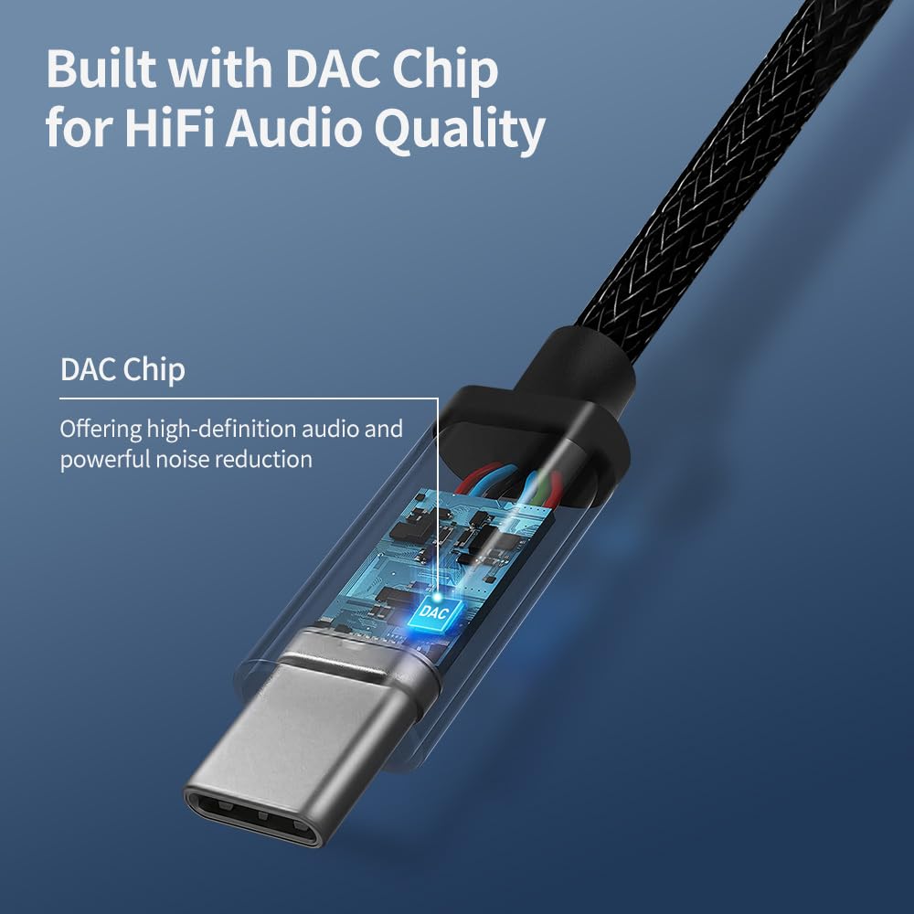 Cavo adattatore da USB tipo C a jack AUX da 3,5 mm da USB C a cavo stereo da 3,5 mm per cuffie maschio a maschio, compatibile con iPhone 15 Plus/15 Pro Max, Galaxy S24 S23 S22 S21 Ultra, Pixel,