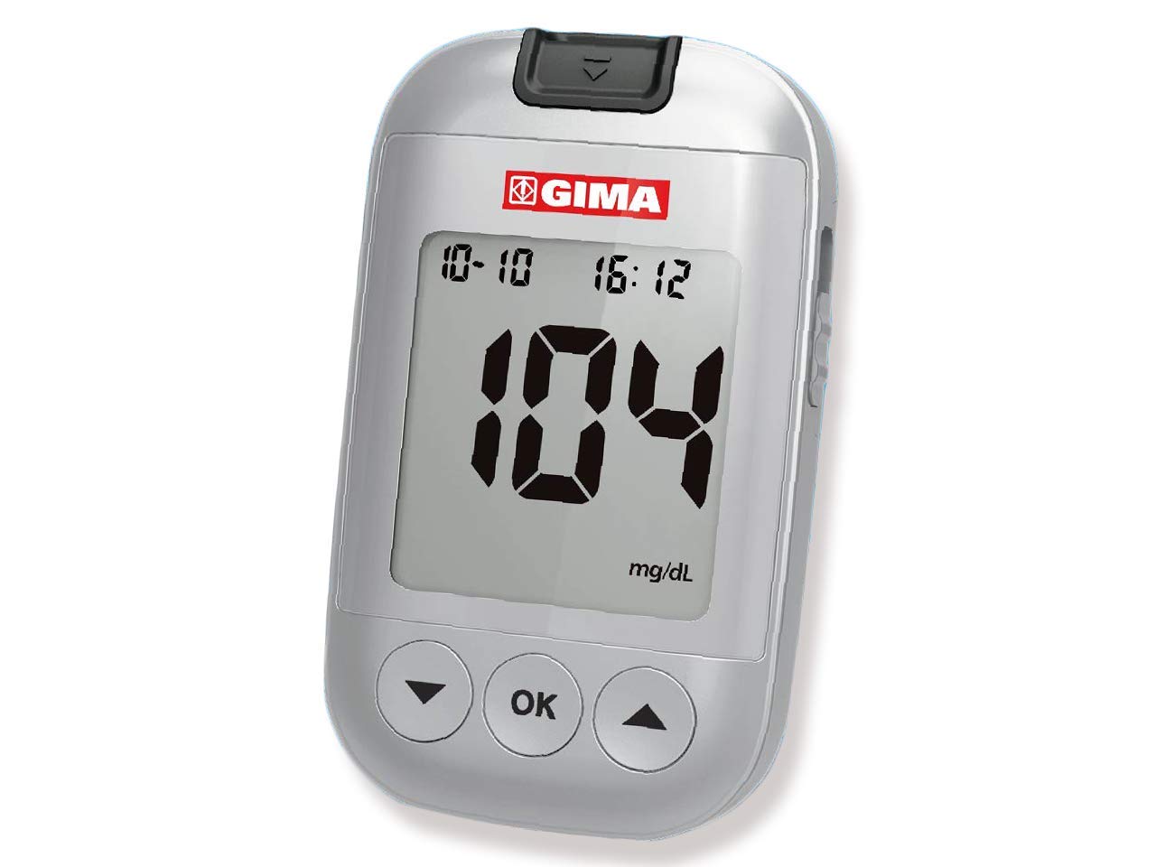 GIMA Misuratore Glicemia Glucometro Kit Completo Per Il Controllo e Il Monitoraggio Del Glucosio Nel Sangue Con 10 Strisce Soluzione Di Controllo 10 Lancette Sterili Penna Pungidito, GB,FR,ES,PT