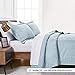 Love's cabin Quilts for Queen Bed Spa-Blue Bedspreads - Soft Bed Summer Lightweight Bedspread Comforter - Modern Style Coin Pattern Coverlet for All Season - 3 Pieces (1 Quilt, 2 Pillow Shams)