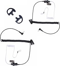 Walkie Talkie Radio Listen Only Earpiece Headset with Clear Acoustic Tube Retaining Clip & Medium earmold(3.5mm pin, 2 pcs)