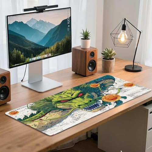 Image of ON TREND Anime Series Printed Mouse pad with Anti-fray Stitching, Waterproof Surface & Non-Slip Rubber Base Gaming Mouse Mat for Laptop, Computer & Desk (Large Extended -23x11 Inch) (Dragon)