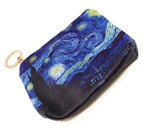 Value Arts Van Gogh Starry Night Coin Purse Pouch With Key Ring #TOP2