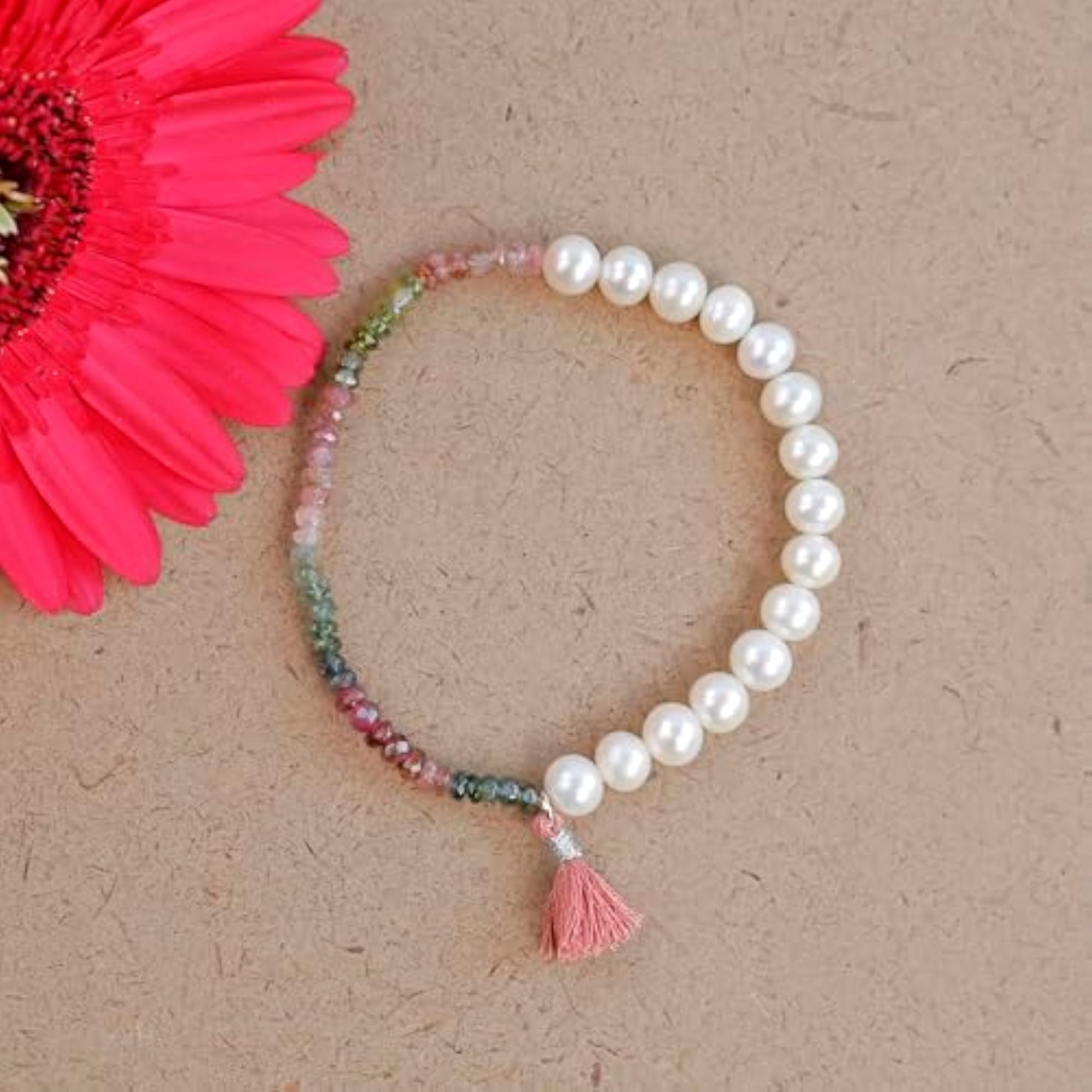 Half & Half Gemstone Bracelet Collection with Labradorite and Pearls