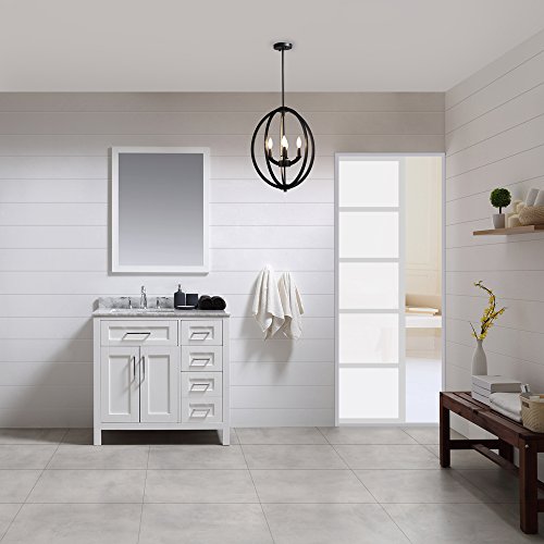 Ove Decors Tahoe 36W Marble Top Single Bathroom Sink Vanity, 36-Inch By 21-Inch, White #TOP1