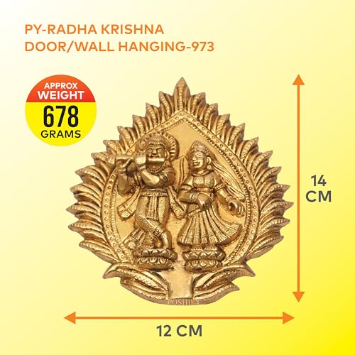 Image of POSHIFY Brass Radha Krishna Door and Wall Hanging for Luxury Home Decor, Gift Giving, and Spiritual Inspiration, Handcrafted Door Hanging, Wall Decor, Luxury Home Decor, Spiritual Dcor - 973