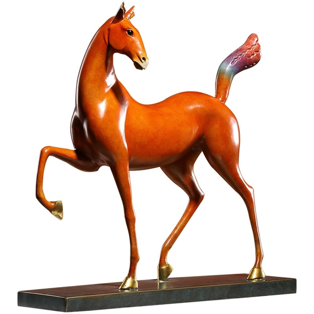 Post Di Lavoro Casa Statua di Cavallo in rame, decorazione Ufficio, Casa, Soggiorno, Studio, Artigianato, Scultura Bronzo Ritaglio Curiosità