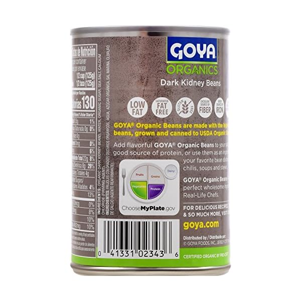 Goya Foods Organic Dark Red Kidney Beans, 15.5 Ounce (Pack of 24)