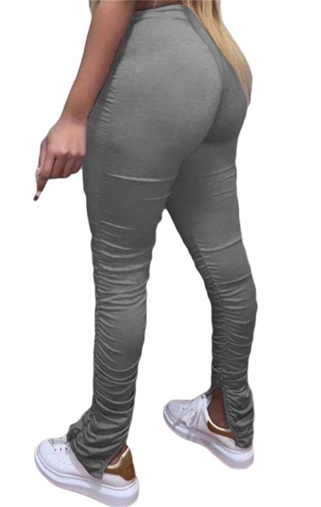 Lucuna Joggers for Women Boot Leg Sports Tummy Control Soft Athletic Pants for Running Biker Yoga Workout