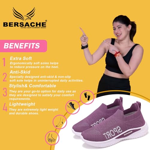 Image of BERSACHE Premium Sports,Gym, Trending, Stylish Running Shoes for Women(Pink)