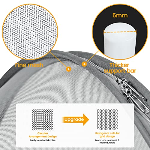 Image of Orzbow Bassinet Cover for Cats - Breathable Mosquito Net Cover for Bassinets /Travel Cribs /Mini Cribs, Baby Mosquito Net to Keep Pets Out, with Two-Way Self-Locking Zippers and Storage Bag, Grey