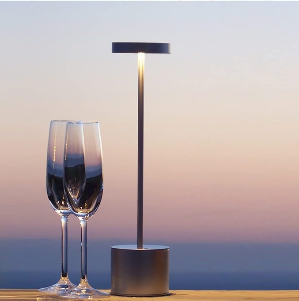 DFAEEKIYO Led Cordless Touch Sensor Restaurant Bar Table Lamps Art Deco Rechargeable Desk Lamp Metal Bedroom Bedside Reading Light(Black)