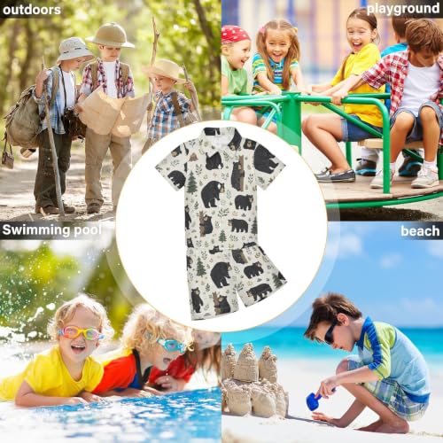 Image of 3T Toddler Boy Shorts Set Teal Hawaiian Button Down Shirts Summer Outfits for Little Boy
