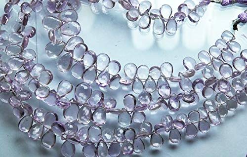Améthyste rose naturelle en perles poires pour offrir un bijou d'anniversaire fait main
