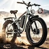 PUJH Electric Bike, 52V 25Ah 4000W Dual Motors, 24' Fat Tires Adult, 36mph Up to 110...