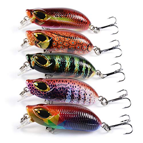 Hard Lures, Andoer 5 PCS Conjunto de iscas de pesca 5,8 cm 7g isca de manivela Artificial isca de is