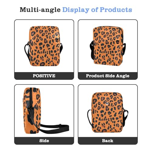 messenger bags Crossbody Small Bags For Women Womens Fashion Purses Adjustable Strap for Travel Travel- Wild Orange Leopard Print4