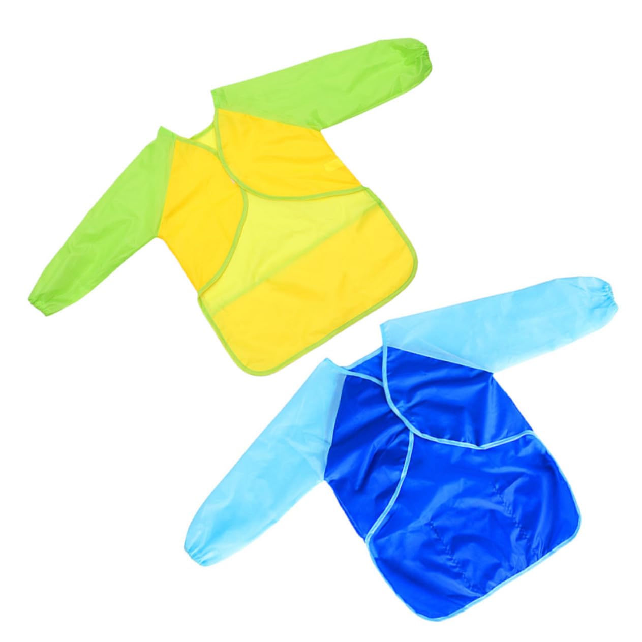 ibasenice 6pezzi Grembiuli Da Pittura Per Ragazzo Ragazza Maniche Lunghe Impermeabili e Rivestiti Pvc Grembiule Da Cucina Per Artisti Giovani Blu Giallo e Riutilizzabile Per Pittura Cucina e