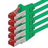 Marcas Cat6 - Red de doble cable blindado PIMF (pares en lámina de metal) y de metal trenzado adicionalmente | Cables Patch | 2 RJ-45 | tapones con la manga de protección torcedura | contactos dorados