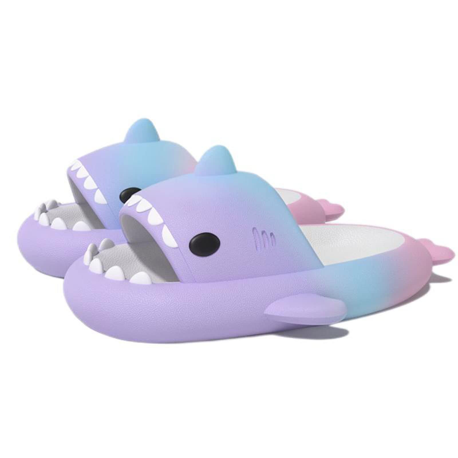 Zureto Shark Slides Unisex - Cute Rainbow Cloudy Sharks for Women Mens Adult
