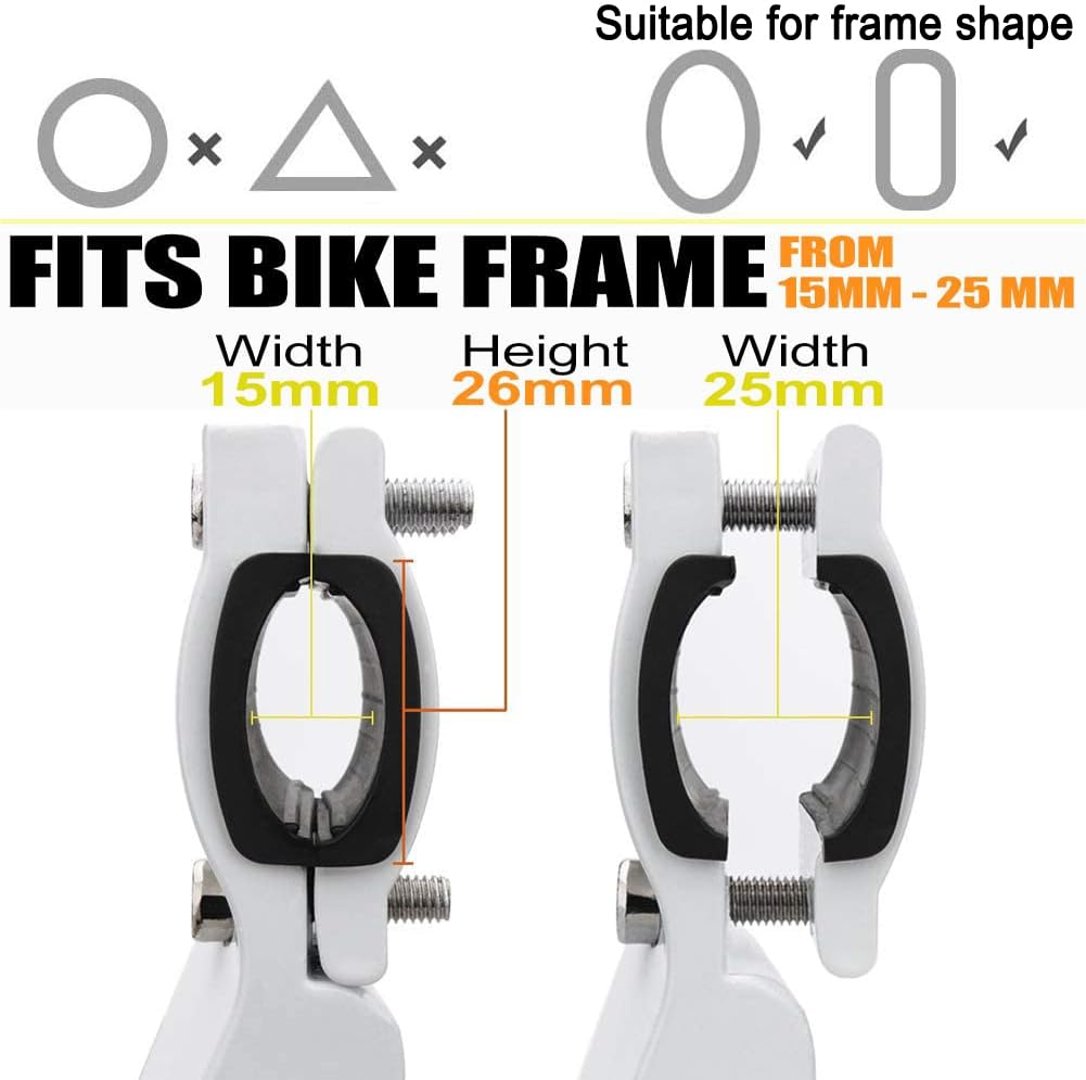 TOPCABIN Regulowana podpórka rowerowa ze stopu aluminium do roweru boczna podpórka pasuje do 22" 24" 26" 26" - biała