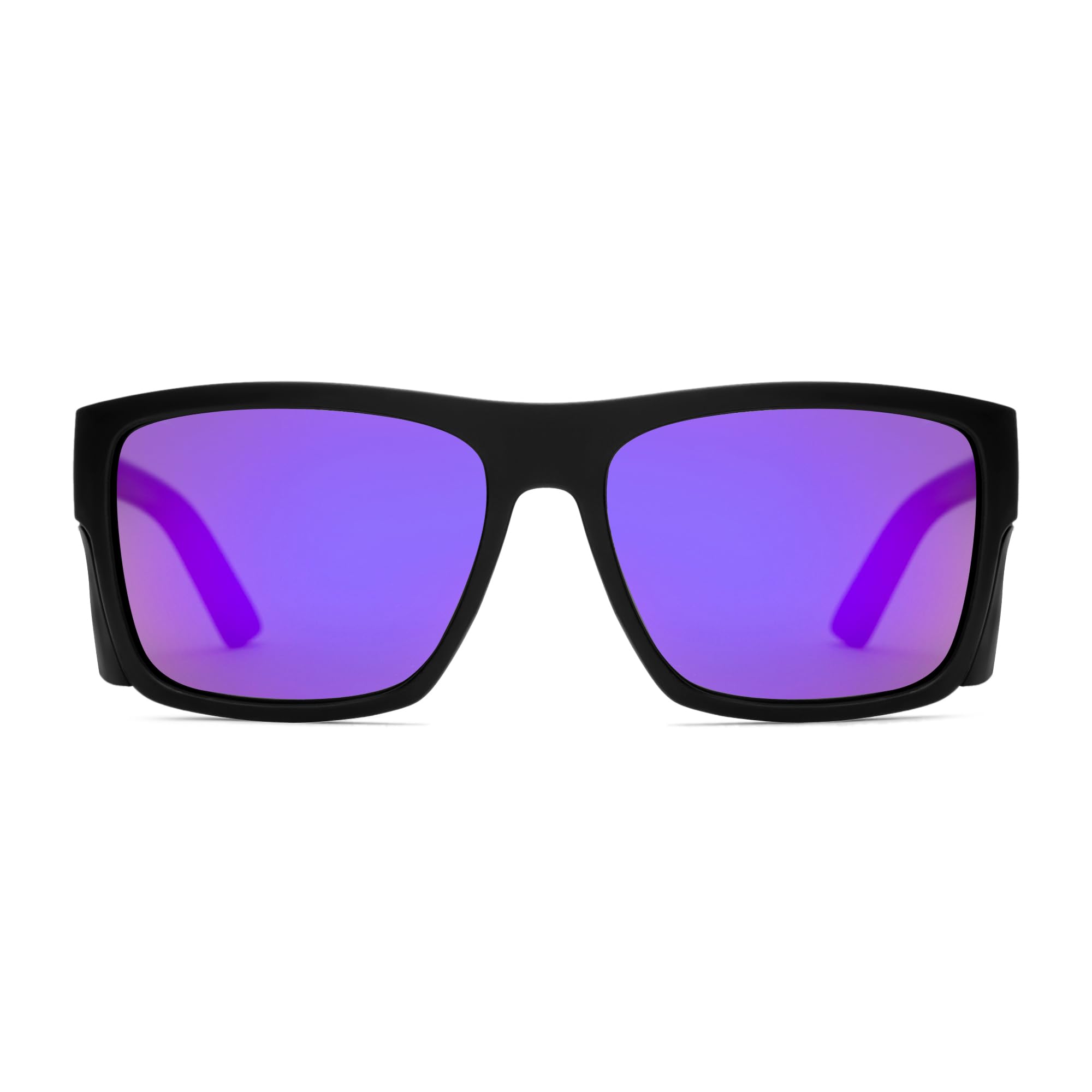 Lunettes de soleil de sécurité pour homme, noir mat, verres polarisés, conformes aux normes ANSI Z87+, protection UV, Miroir violet polarisé