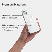Vista 5 de totallee Funda transparente para iPhone 15 con agarre extra, magnética delgada y magnética con imanes integrados (agarre transparente)