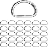 50 Piezas D-Rings Hebillas en D Semicircular Forma, 30 x 25 mm Anillos Metálicos D Forma, Metal D Anillo Hebillas, Anillo en d Acero Inoxidable, para Mochilas, Cinturones, Bolsos, Cinturones