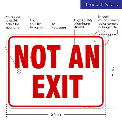 image for Not an Exit Sign, 18x24 Inches, Rust Free .063 Aluminum, Fade Resistan
