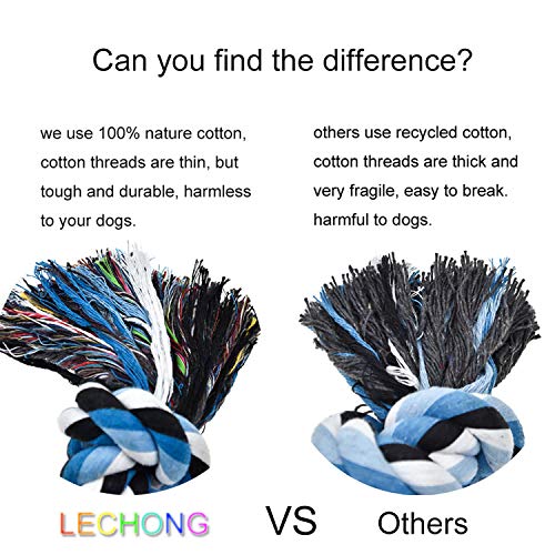 image for LECHONG Dog Rope Toys for Aggressive Chewers Tough Rope Chew Toys for 