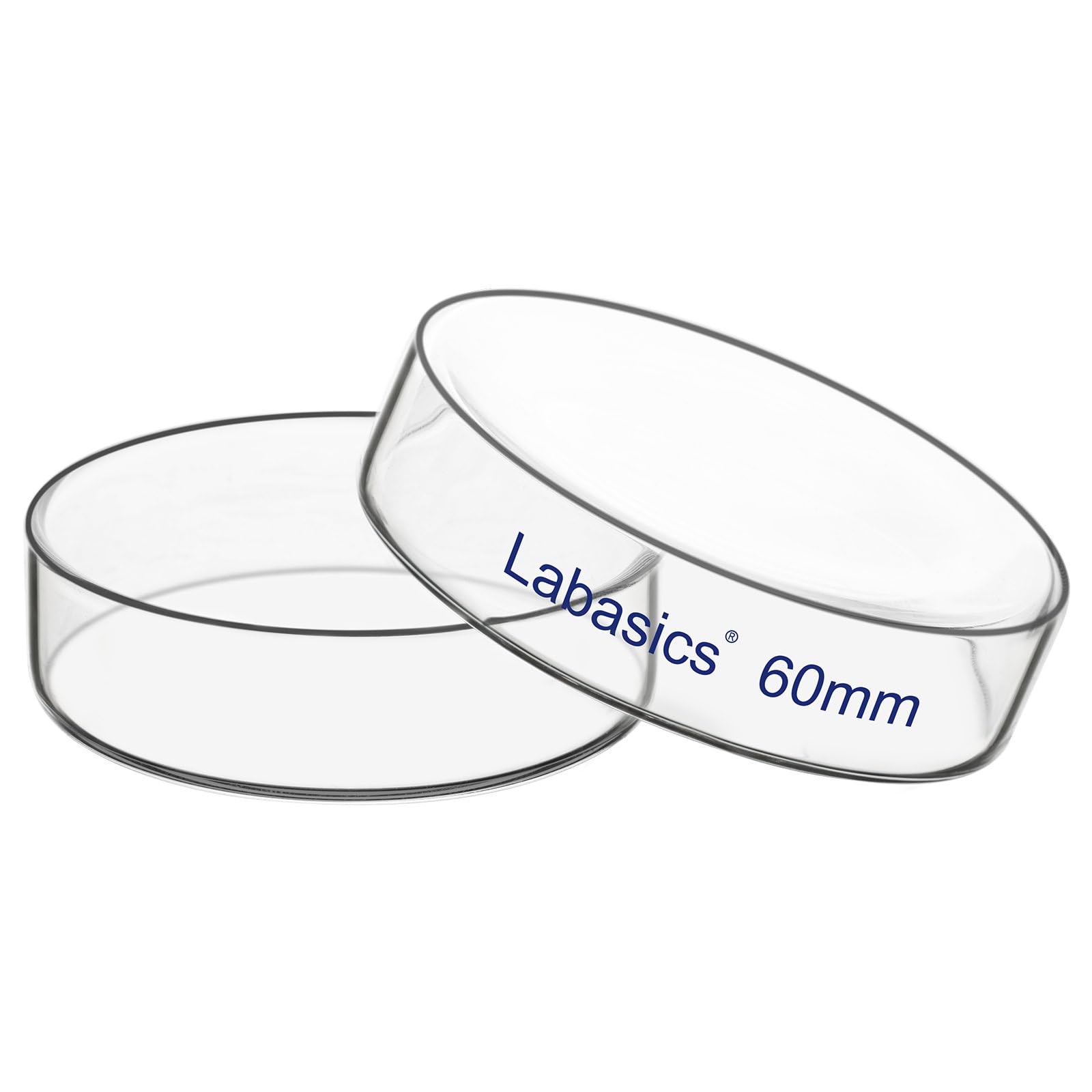Labasics Petri Dish with Lid, High Borosilicate Glass, High Transparency for Laboratory Use, Ideal for Scientific Experiments, 60 mm Diameter, 1-Pack