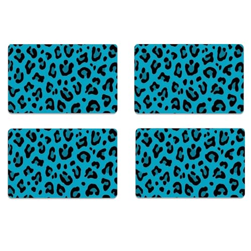 Leopard Card Skin Sticker for Debit Card, Credit Card, Transportation Cardkey Card, Vinyl Matte Decal Protector Skin (Blue)