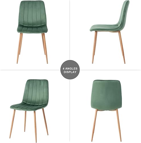 Miniatura 8 de Juego de 4 sillas de comedor, modernas sillas de cocina y comedor, silla ergonómica de terciopelo para comedor, asiento acolchado tapizado y patas