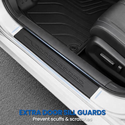 Image of Floor Mats for Honda Civic Sedan 2016-2021, with Cargo Mat | Full Protection Mat Set with Cargo Liner, All Weather TPE, Non Slip & Odorless & Scratch Proof, 10th Gen Civic Accessories