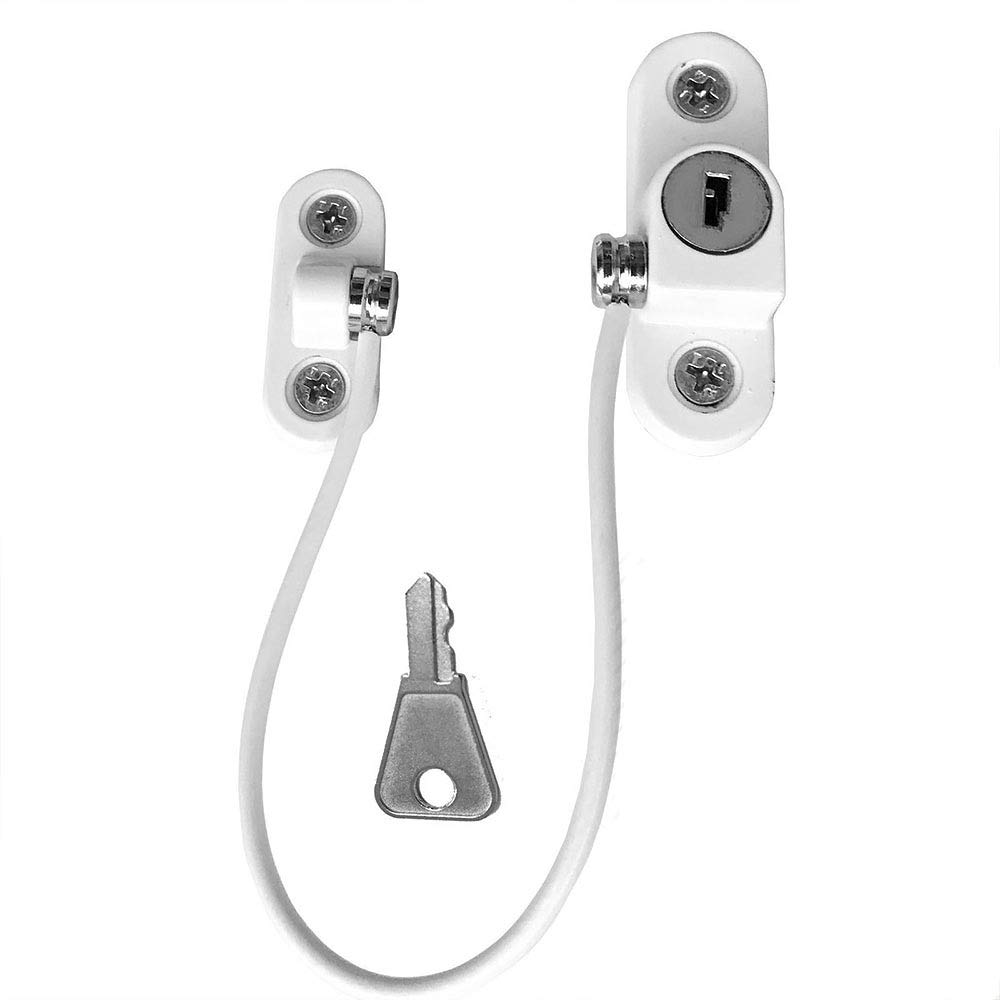 3 PCS Kids Window Door Cable Lock Child Baby Safety Security Wire Window Door Safety Restrictor Prevents Theft, with Keys Screws
