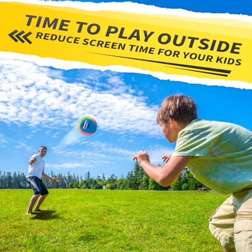 KmmiFF Wasser Sprungball, 2er-Pack Bounce Balls als Outdoor Games am Strand, See and Pool für Kinder 5-12 Jahre (Bunt)
