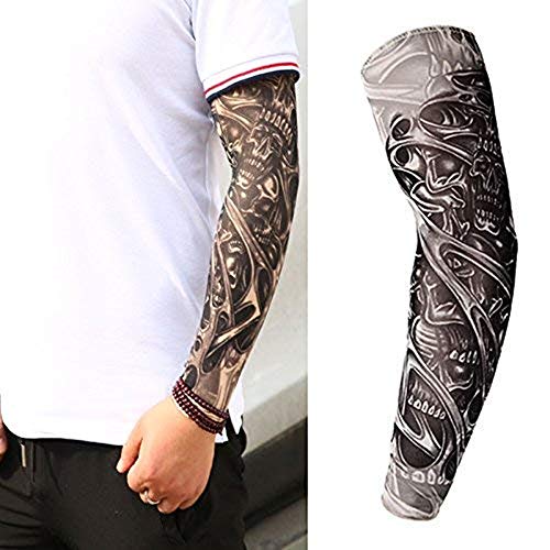 Satisfounder 10 Pcs Arts Temporary Tattoo Arm Sunscreen Sleeves Fake Tattoo Cover Up Sleeves #TOP5