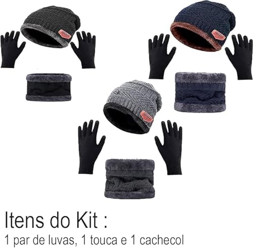 Touca gorro masculino e feminino peluciado e forrado para frio no inverno (BR, Alfa, Único, TOUCA+ C