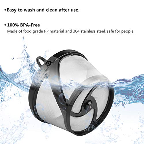 DECDEAL Encaixe da cesta de filtro de café moído de malha reutilizável compatível com Keurig K-Duo E