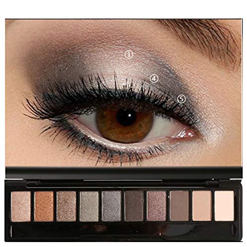 FOCALLURE 10 COLORS Eyeshadow Palette, MAKEUP Ultimate Shadow Palette Neutral Smokey Blendable Waterproof Eye Shadows Cosmetic High Pigmented Eye Shadows Cosmetic (Z4)