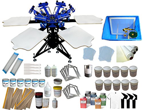 6-6 Color Screen Printing Kit With Materials 6 Color 6 Station Silk Screen Printing Machine #TOP29