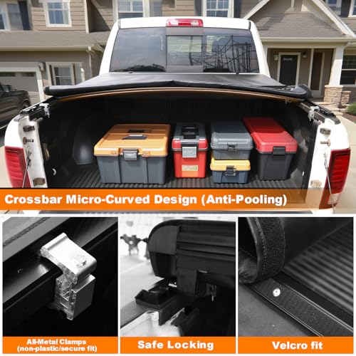 Image of RHOBRA Soft Roll-up Truck Bed Tonneau Cover Compatible with 2016-2023 Toyota Tacoma(Excl. Trail) 5ft Bed, 26.5oz Soft Vinyl Truck Cover, All-Weather Tacoma Tonneau Cover.
