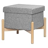 Der Rahmen des Sitzhockers aus MDF Faserplatte (Klasse E1), und die Beinen aus Massivholz, sehr robust