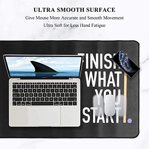 Seagull flight of fashion Large Extended Mouse Pad XXL with Non-Slip Rubber Base, Stitched Edge Mouse Mat for Laptop, Computer & Desk - 60 x 30 x 0.2 cm - Finish What You Start Quote - Image 5