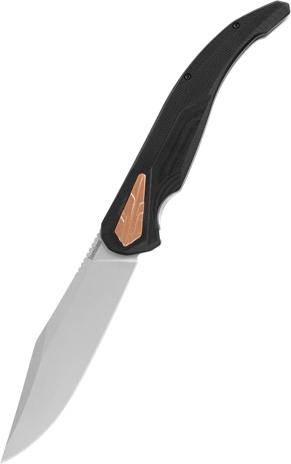 Kershaw Strata XL Pocket Knife, 5.4" D2 Carbon Steel Clip Point Blade, Manual KVT Ball-Bearing Opening System, Folder EDC