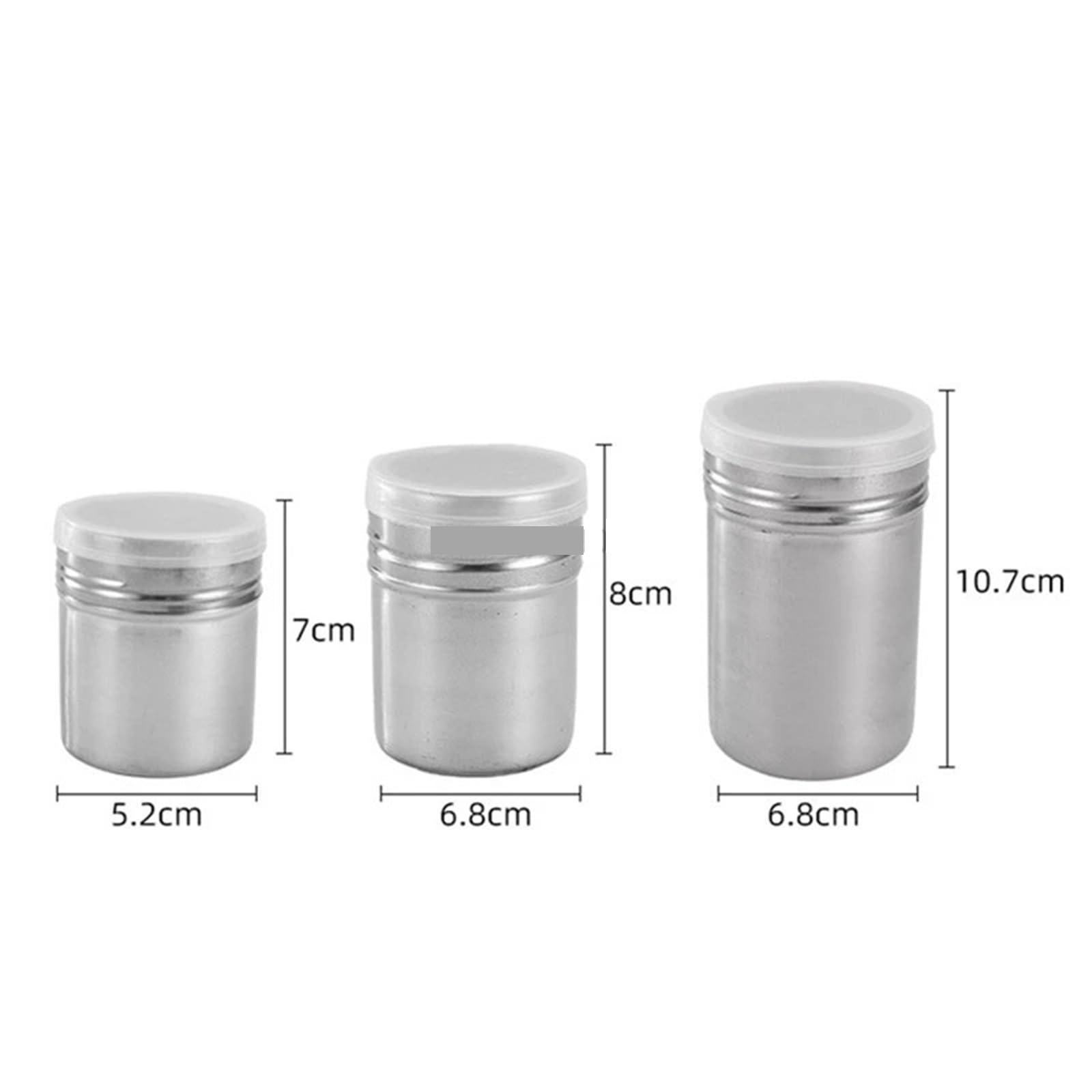 Shaker à café en acier inoxydable 3 pièces pour Farine Fine Sucre