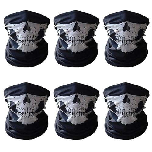 AOVNA Skull Face Mask Half Skull Face Bandana Multifunctional Seamless Scarf Sport Headwear Funny Costume Accessories for Halloween Carnival Masquerade (12)
