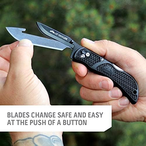 OUTDOOR EDGE 3.0" Onyx EDC - Pocket Knife with Replaceable Blades and Pocket Clip. The Perfect Razor Sharp EDC Knife. Black with 3 Extra Blades